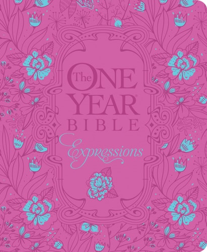 The One Year Bible Expressions NLT, Deluxe (Hardcover, Pink Flowers)