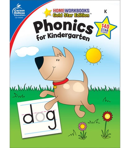 Phonics for Kindergarten, Grade K: Gold Star Edition Volume 12 (Saddle-Sewn) (Home Workbooks)