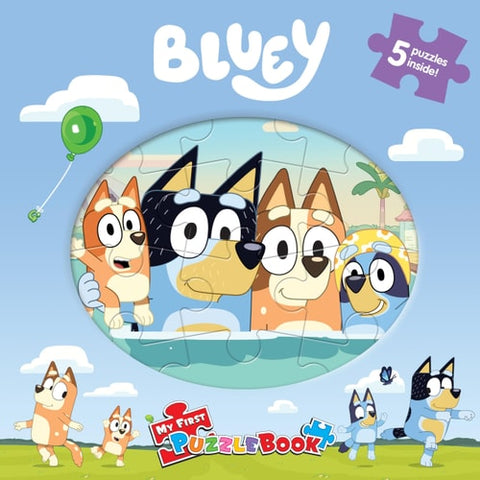Bluey My First Puzzle Book - Jigsaw Puzzles for kids, 10-page board book, 5 puzzles to enjoy