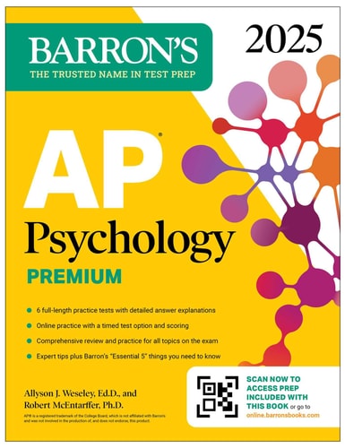 AP Psychology Premium, 2025: 6 Practice Tests + Comprehensive Review + Online Practice (Barron's AP)