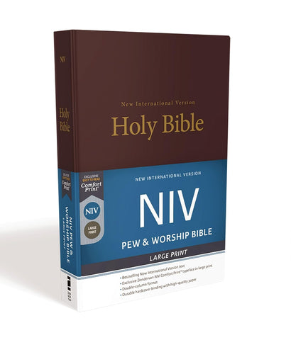 NIV, Pew and Worship Bible, Large Print, Hardcover, Burgundy (Special)