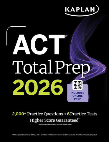 ACT Total Prep 2026 Includes 6 Full Length Tests, 2,000+ Practice Questions + Online Access to a 500+ Question Bank & Video Tutorials