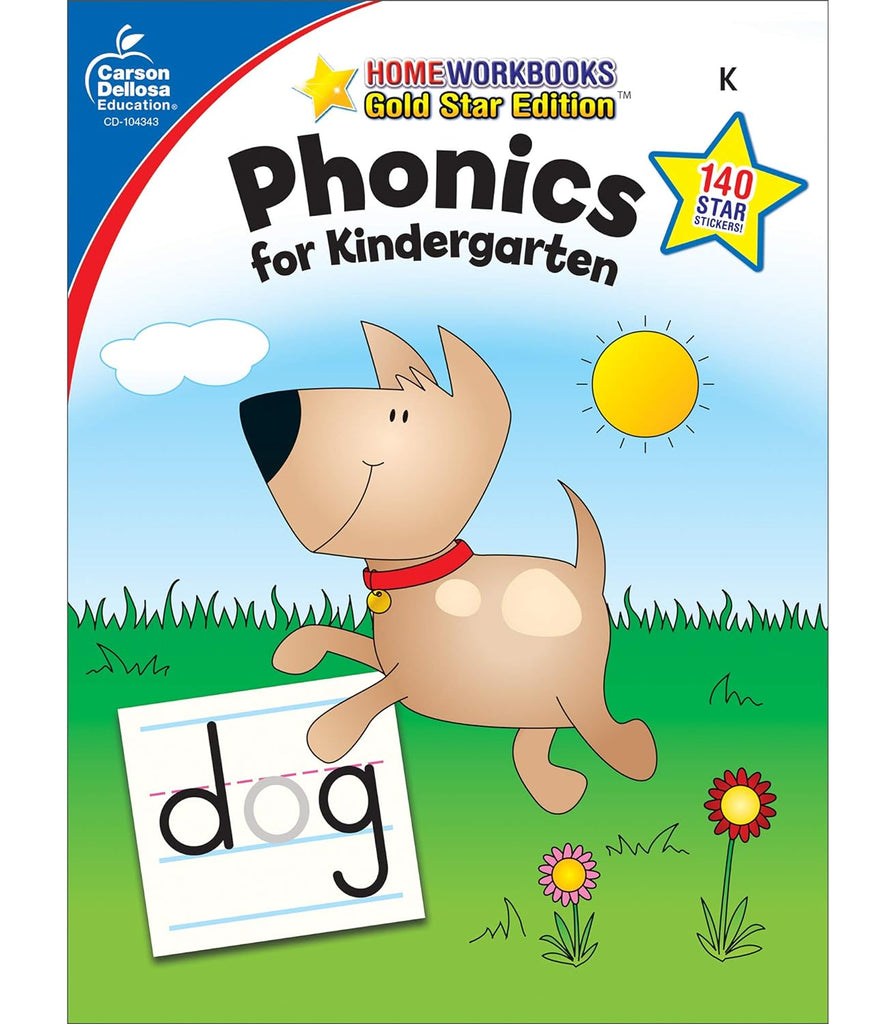 Phonics for Kindergarten, Grade K: Gold Star Edition Volume 12 (Saddle-Sewn)