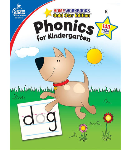 Phonics for Kindergarten, Grade K: Gold Star Edition Volume 12 (Saddle-Sewn)