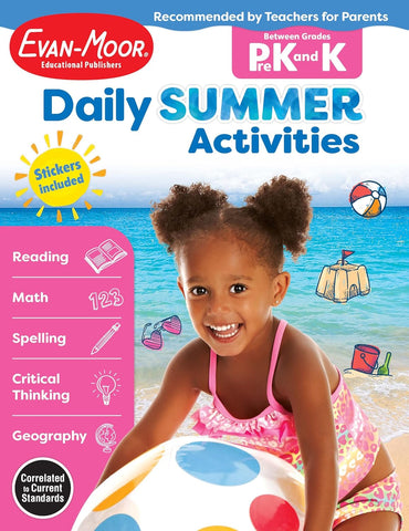 Daily Summer Activities: Between Prek and Kindergarten, Prek - K Workbook