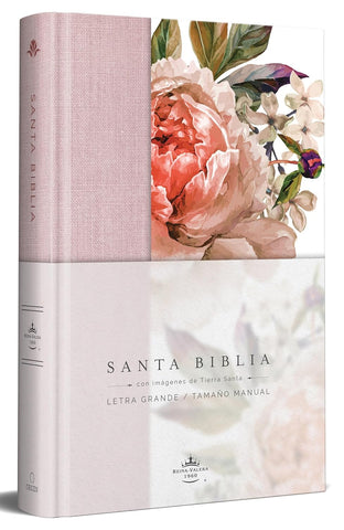 Biblia Reina Valera 1960 Letra Grande. Tapa Dura, Tela Rosada Con Flores, Tamano Manual / Bible Rvr 1960. Handy Size, Large Print, Hardcover, Pink