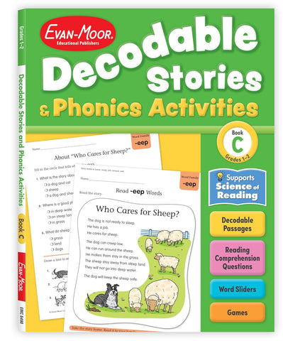 Decodable Stories and Phonics Activities, Level C, Grade 1 - 2 Workbook