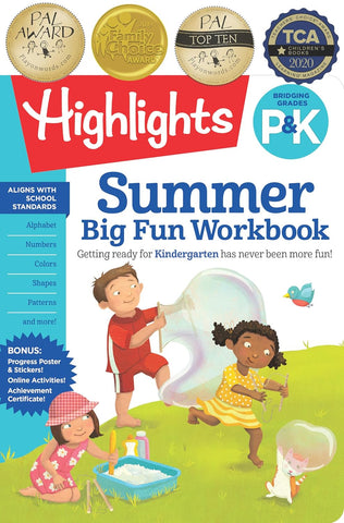 Summer Big Fun Workbook Bridging Grades P & K: Kindergarten Summer Workbook with Alphabet, Numbers, Colors and More, Prepare for Kindergarten Curricul