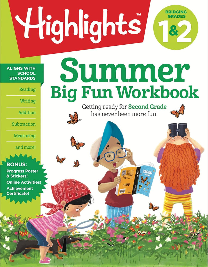 Summer Big Fun Workbook Bridging Grades 1 & 2: Summer Before Second Grade Prep Workbook for Spelling, Reading Comprehension, Language Arts and More
