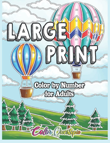 Large Print Color by Number for Adults: Coloring Book Volume 2 - A Variety of Simple, Easy Designs for Relaxation