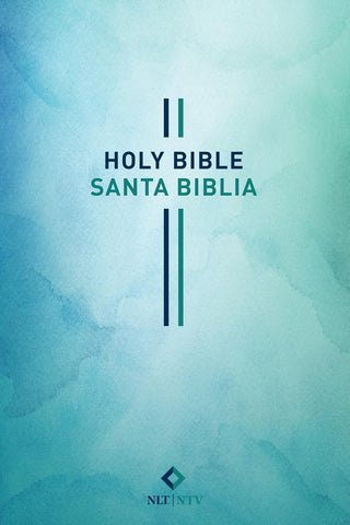 Bilingual Bible / Biblia Bilingue Nlt/Ntv (Softcover, Blue Watercolor)